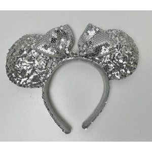 Disney Minnie Mouse Silver Sequins Ears Headband